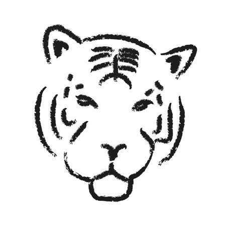 Premium Vector Tiger Head Hand Drawn Ink Sketch