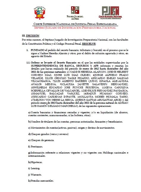 Poder Judicial Levanta Secreto Bancario Y De Comunicaciones De Ollanta