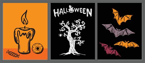 Halloween symbols hand drawn illustrations 12321713 Vector Art at Vecteezy