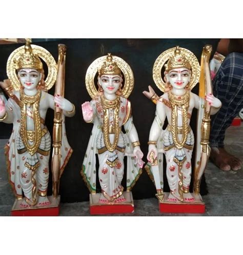 Multicolor Painted Marble Ram Darbar God Statues For Worship At Rs