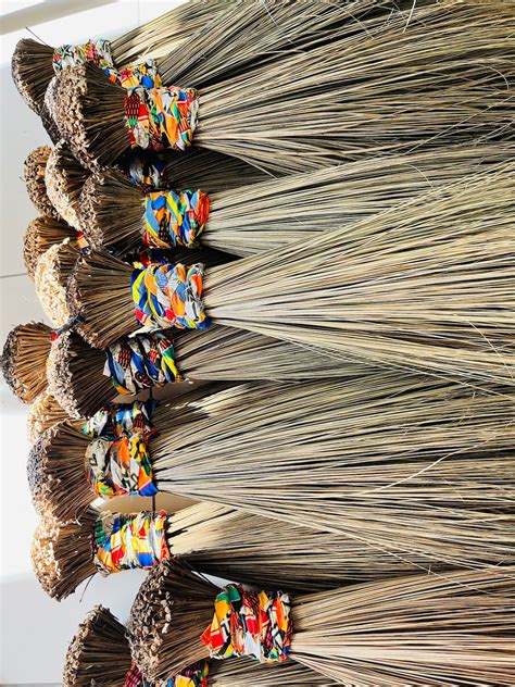 Authentic African Broom With Decorative Bow Perfect For Ceremonies Made