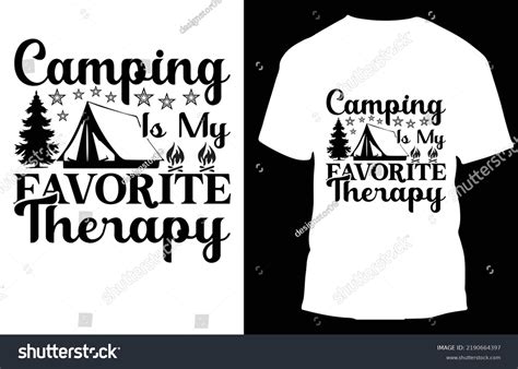 Camping My Favorite Therapy Typograpy T Stock Vector Royalty Free