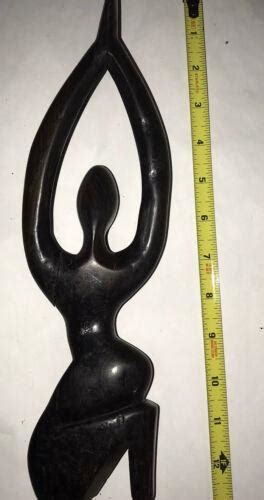 Tribal Naked Woman Statue Art Collectable African Handmade Carved Ebony