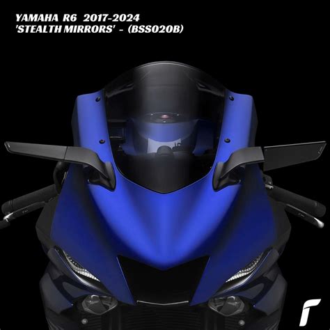 Rizoma Stealth Mirrors BLACK BSS020B Yamaha R6 2017 2024 GFP