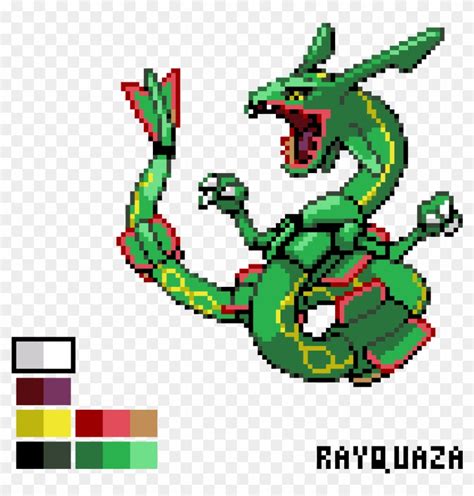 Rayquaza - Pokemon Pixel Art Rayquaza, HD Png Download - 1200x1200(#6389981) - PngFind