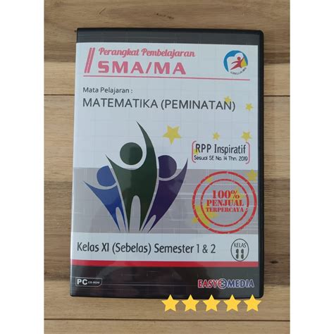 Jual Cd Rpp Satu Lembar Sma Smk Kelas Xi Mapel Matematika