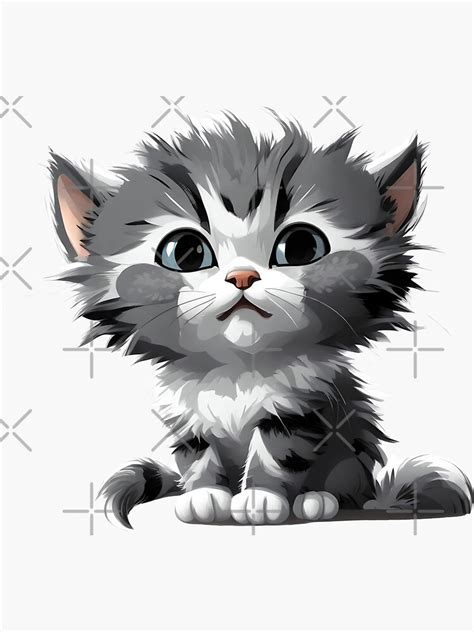 Cute Kitten Cartoon Illustration Cute Clipart Cartoon Clipart