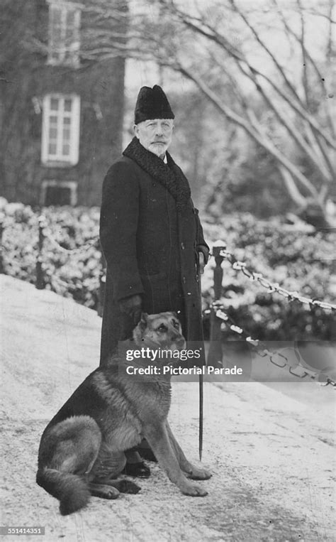 Kaiser Wilhelm Ii In The Snow Covered Gardens Of His Exiled Home With