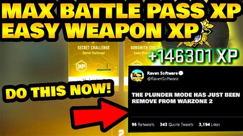 NEW FASTEST WAY TO MAX OUT BATTLE PASS AND WEAPON XP GLITCH WITHOUT