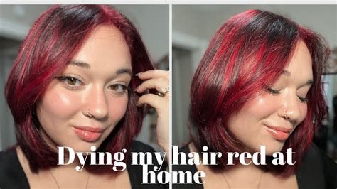 Dying My Hair Red At Home Youtube