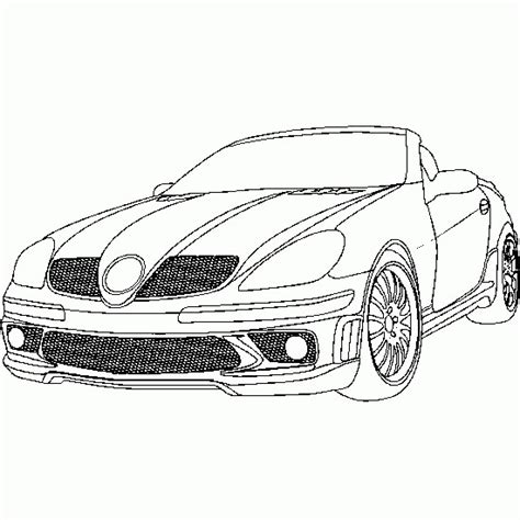 Coloriage Mercedes SLS cabriolet dessin gratuit à imprimer