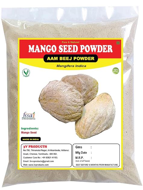 3v Products Mango Seed Powder Pack Of 2x100g Aam Beej Aam Guthli