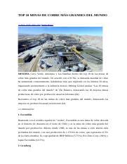 Top Empresascobre Docx Top Minas De Cobre M S Grandes Del Mundo