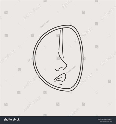 Woman Face Outline Aesthetic Logo Icon Stock Vector (Royalty Free ...