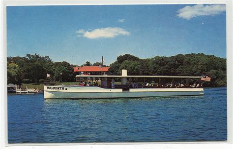 The Walworth Us Mail Boat Lake Geneva Wisconsin 1960s Postcard United