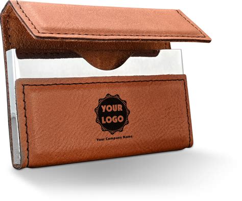 logo company  leatherette business card holder double sided