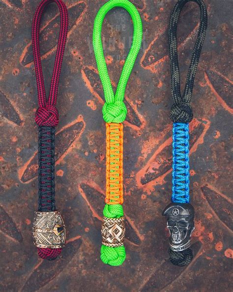 Custom Knife Lanyard With Paracord Bead Paracord Keychain Etsy In