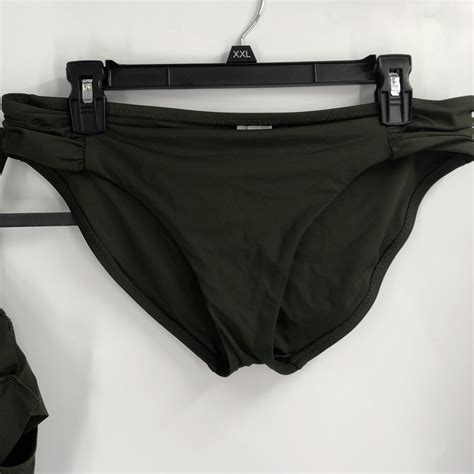 BECCA Off Shoulder Wrap Bikini Set Olive Green M L Sw Gem