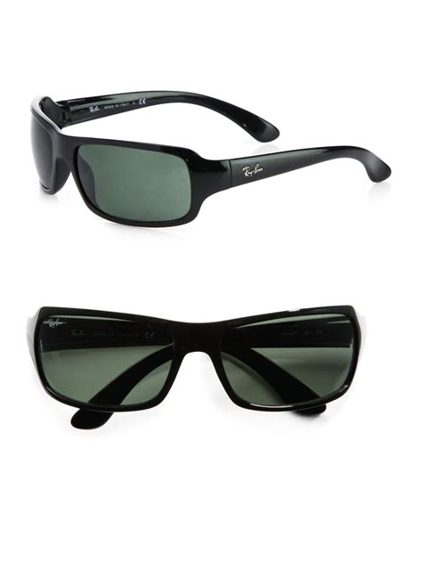 Lyst - Ray-Ban Rectangular Wrap Sunglasses in Black for Men