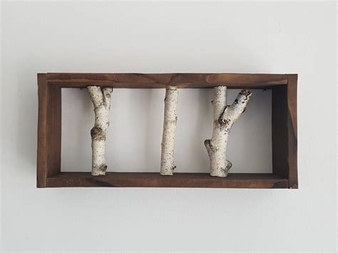 White Birch Wall Art Birch Wall Display Shelf Framed Birch - Etsy