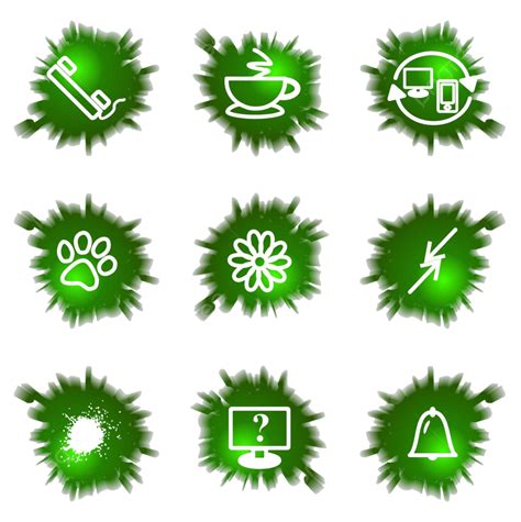 Icons Set Green Hole Paw Elements Arrow Vector Paw Elements Arrow