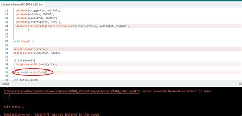 Switchint Not Declared In Scope What Does This Mean And How Do I