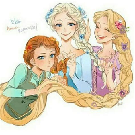 Elsa And Anna And Rapunzel Elsa The Snow Queen Photo 39938239 Fanpop