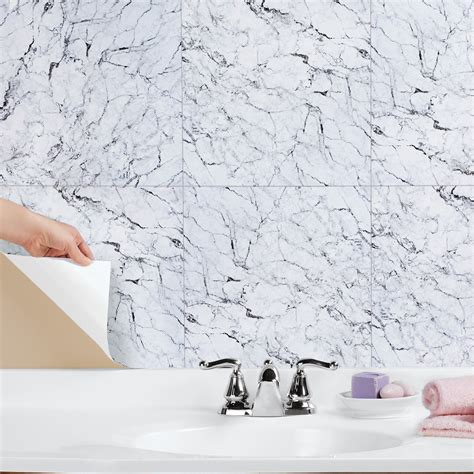 Peel and Stick Marble Wall Tiles, Set of 6 | Collections Etc.