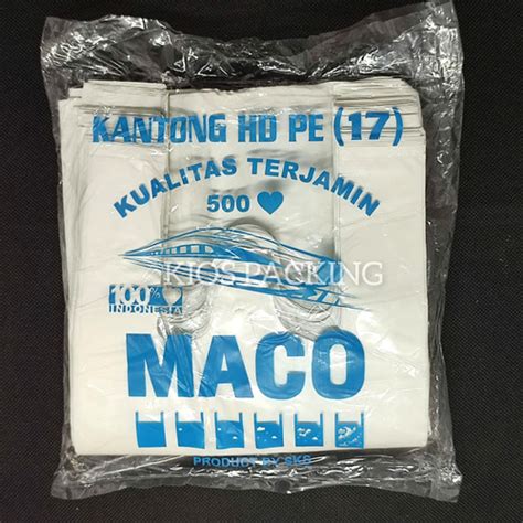 Jual Maco HD PE Kantong Plastik Putih Susu Tebal Uk 17 24 28 35 40