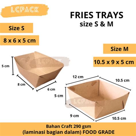 Jual FRENCH FRIES PAPER TRAY KOTAK KENTANG GORENG WADAH MAKANAN