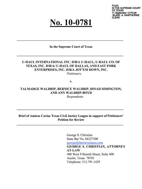 Fillable Online Supreme Courts State Tx Amicus Brief Supreme Court Of