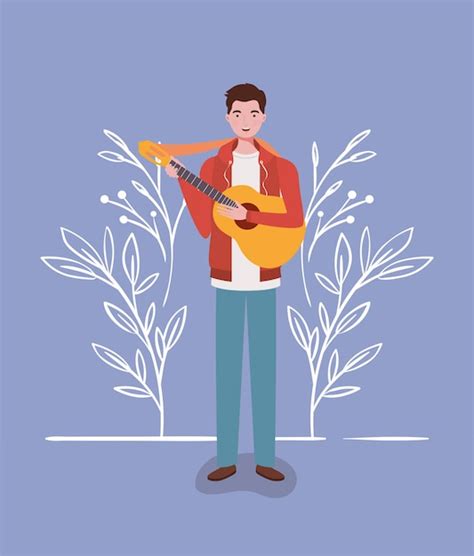 Premium Vector Woman Playing Acoustic Guitar Character