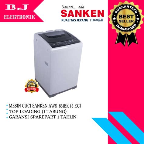 Jual MESIN CUCI SANKEN AWS 831BK TOP LOADING Shopee Indonesia