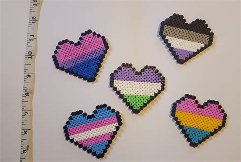 Lgbt Pride Heart Flag Pixel Art Pin Magnet Keychain Badge Etsy