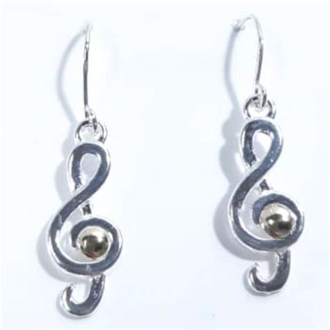 Aros Clave De Sol Colgantes Plata Y Oro Laurina Joyas