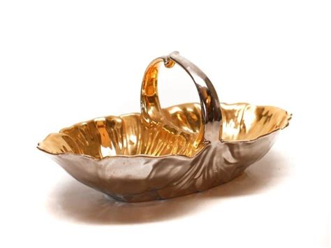 Vintage Czechoslovakia Gold & Silver Hand Gilded Designer | Etsy