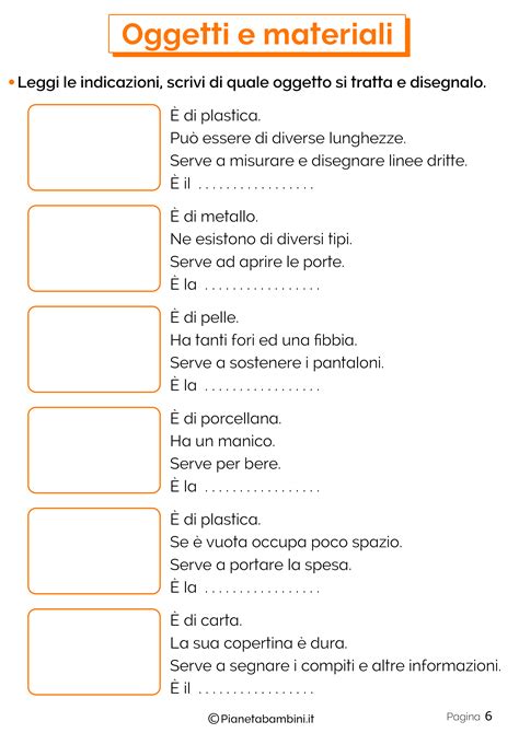 Oggetti E Materiali Schede Didattiche Per La Scuola Primaria