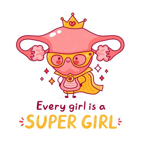 Premium Vector Cute Happy Funny Woman Uterus Organ