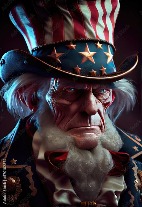 ภาพประกอบสต็อก Evil Uncle Sam Sinister Elderly White Political Mascot