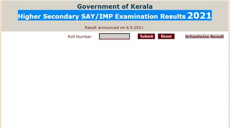 DHSE Kerala SAY Results 2021 Declared At Keralaresults Nic In Direct