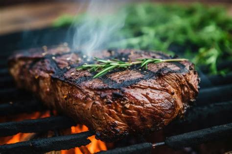 Char Grilled Steak With Black Grill Marks Stock Photo Image Of