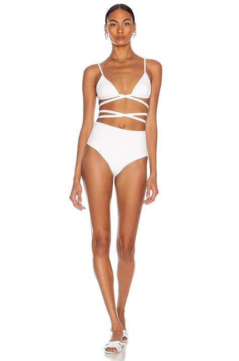 Matteau High Waist Bikini Bottom In Chalk Crinkle FWRD