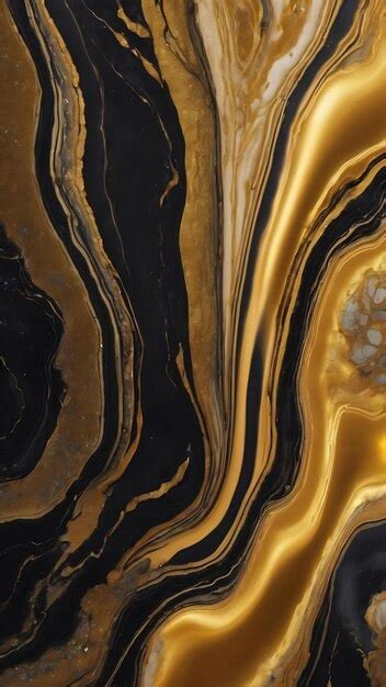 Premium Ai Image Golden And Black Liquid Marble Background D