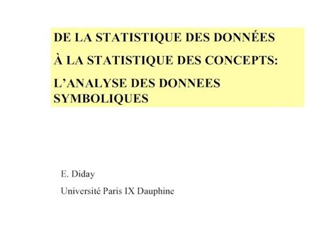 Pdf De La Statistique Des DonnÉes À La Statistique Des · Exemple