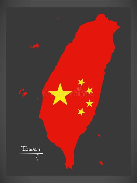 与中国国旗例证的台湾中国地图 向量例证 插画 包括有 96814609