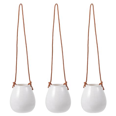 HOMEMAXS 3Pcs Ceramic Hanging Planters Plant Pots Indoor Plant Holder