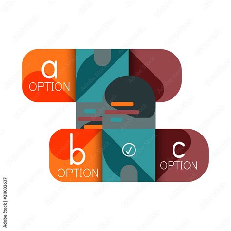 Infographics option and step by step in rounded squares, element of ...