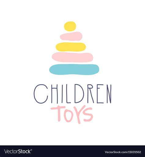 Children Toys Logo Colorful Hand Drawn Royalty Free Vector