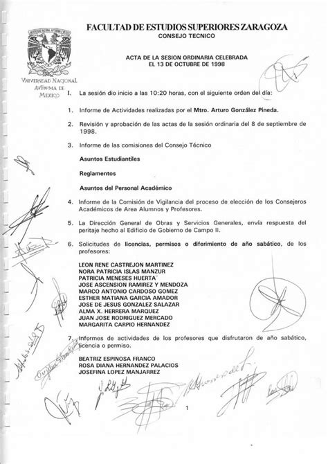 Pdf Consejo Tecnico Acta De La Sesion Revisi N Y Aprobaci N De