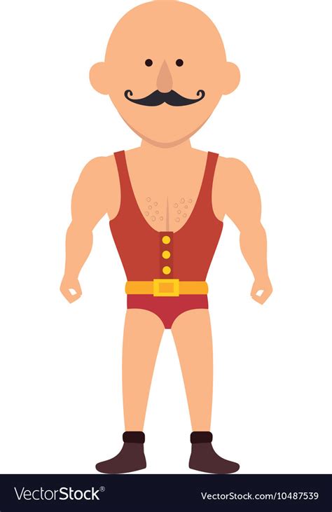 Strong Man Cartoon Circus Royalty Free Vector Image